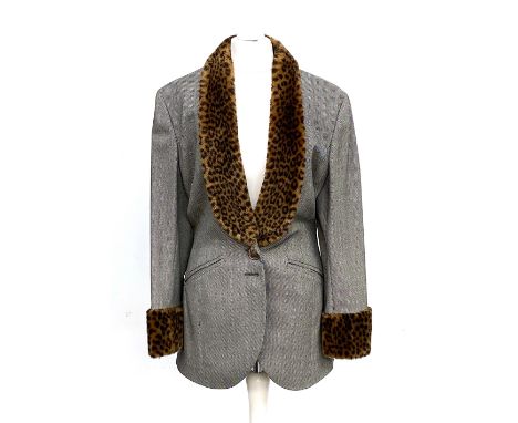 A vintage ladies Arabella Pollen jacket with faux fur collar and cuffs, UK size 10