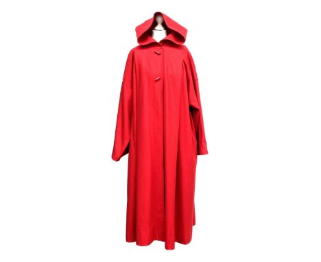 A vintage Mansfield red wool coat with hood, approx. size 10Provenance: from the wardrobe of The Late Duchess of Richmond, Go