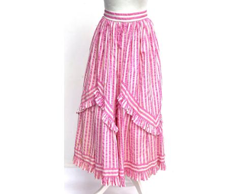 A vintage Gina Fratini cotton pink striped skirt, size 10Provenance: from the wardrobe of The Late Duchess of Richmond, Goodw
