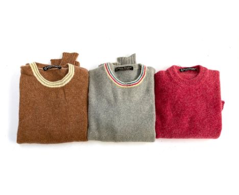 Two vintage Doreen Langford cashmere jumpers with metallic wool detail, size S, together with a further jumper