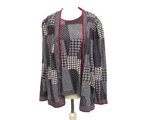 A vintage ladies Jaeger silk shirt, abstract pattern; together with a further Jaeger size 16 short sleeved shirt; and a Liola