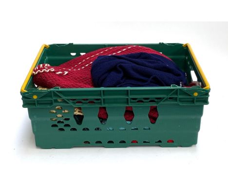 A box of vintage tops, crocheted and knitted