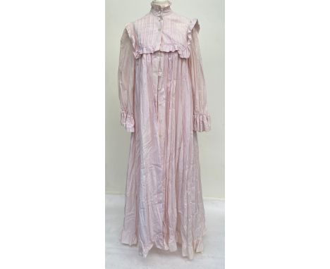 A vintage Laura Ashley UK size 14 pink floral cotton dress; together with a Laura Ashley hoop underskirtProvenance: from the 