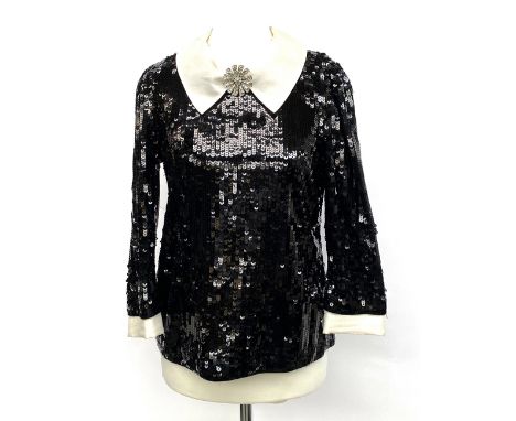 A Sonia Rykiel wool and black sequin blouse, size S