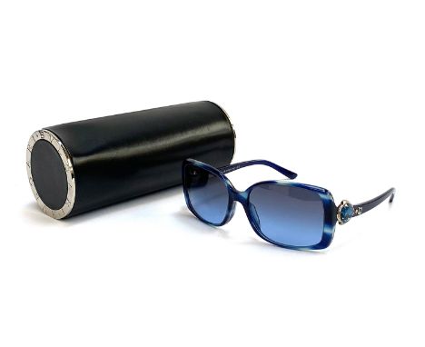 A pair of Bulgari ladies sunglasses, model 8079-B, in cylindrical Bulgari case