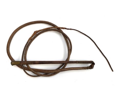 A leather stock whip