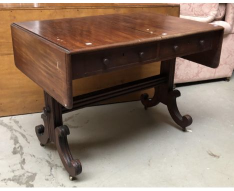 A 19th century mahogany sofa table, 100cmW