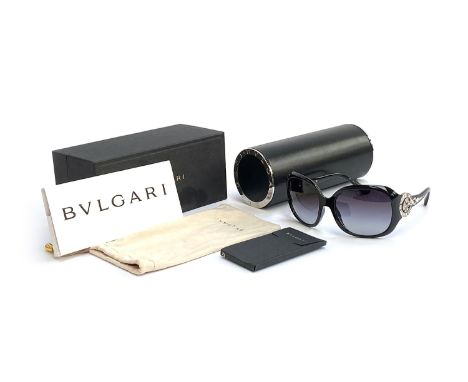 A pair of Bulgari ladies sunglasses, model 8056-B limited crystal edition, in cylindrical case with box