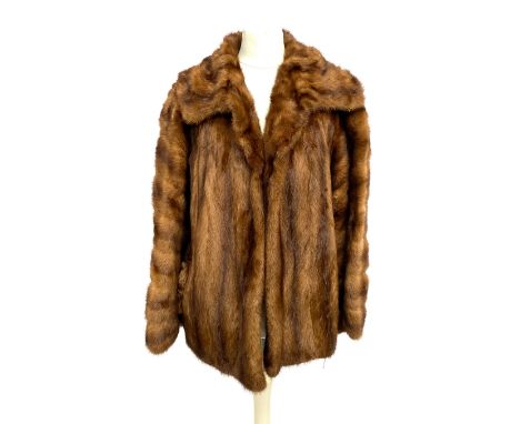 A vintage mink fur coat, embroidered Betty K to inside