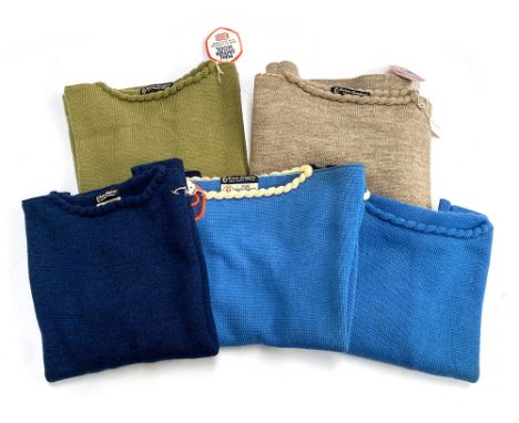 Five vintage Doreen Langford jumpers with ropetwist collar