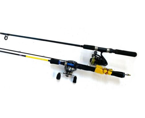 A Jarvis Walker Zenith Series II 6ft two piece spinning rod with an RT1000 fixed spool reel; together with an Erie 7ft two pi