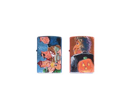 Richard Wallich hand-painted Limited Edition Zippo Lighters, two Limited Edition hand-painted 1/1 Camel Cigarette Zippo light