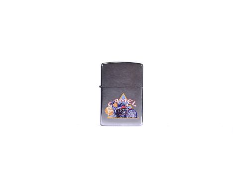 A 1992 Camel Biker Prototype Zippo Lighter, on brushed chrome, with 12 colour design to front, dated 1992, unused (1)