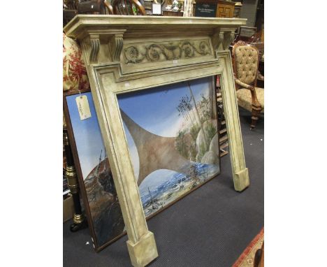 An 18th Century style wood composite fire surround 136 x 127 x 21cm Provenance: No 12 North Audley Street, , removed in the l