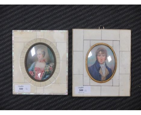 A miniature portrait study of W M Turner, and another of Madame de Pompadour (2)  