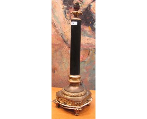 A gilt painted table lamp  