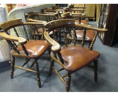 A set of eight smokers bow armchairs  
