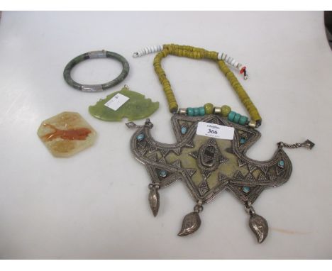 A group of ethnic jewellery, to include jade  