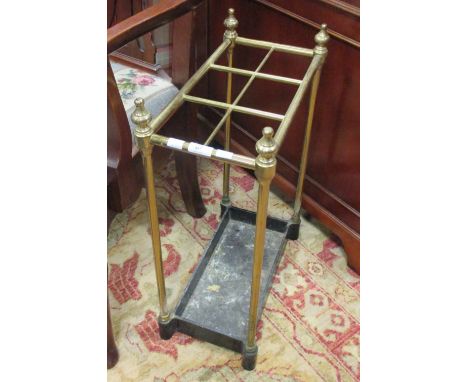 A brass and iron stick stand  