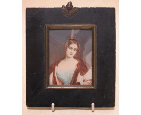 An early 20th portrait miniature on ivory signed Fabry?  