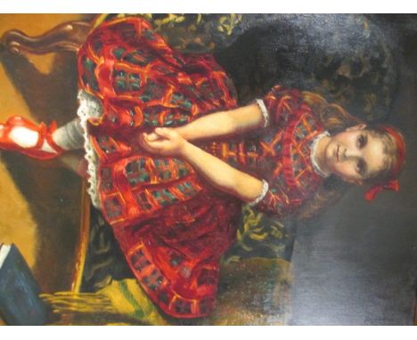 20th century English School, portrait of a girl, oil on canvas, dated 1940 60 x 50cm  