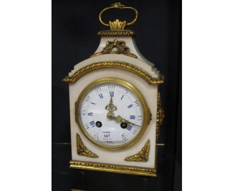 A late 19th century French marble and ormolu cased mantle clock  