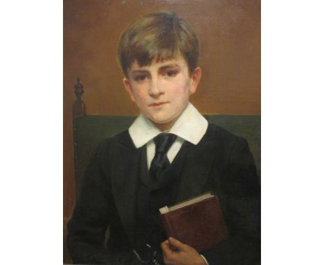 George Goodwin Kilburne, 1899, portrait of a young boy, oil on canvas signed, 60 x 50cm  