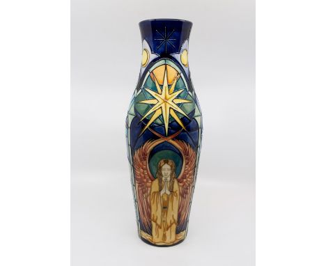 Moorcroft Cathedral pattern slender baluster vase designed by R Bishop, circa 1999, limited edition 69 of 100, approx 42 cms 