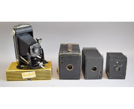 A Boxed Six-20 Kodak Junior Camera with Instruction Booklets etc Together with Three Box Cameras 