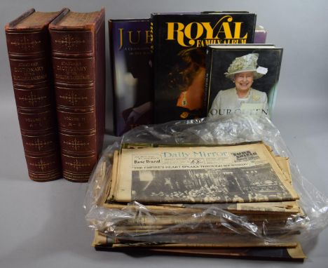 A Collection of Books and Newspapers to Include Early 20th Century Edition of Standard Dictionary of the English Language Vin