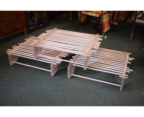 A Set of Three Vintage Cheese Drying Racks, Each 69cm Long 