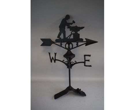 A Reproduction Cast Metal Ridge Mounted Blacksmith Weather Vane (Plus VAT) 