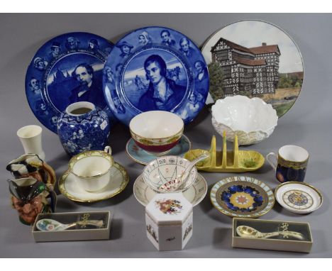 A Tray of Ceramics to Include Carltonware, Coalport, Royal Worcester Spode, Royal Doulton and an Aynsley Nelros Cup of Fortun