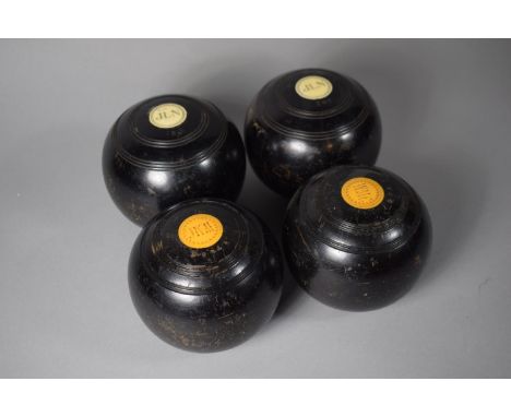 Two Pairs of Vintage Lawn Bowls 