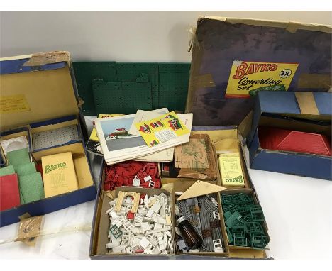 Three boxes of Bayko building sets boxes not in good condition.
