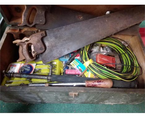 A tool chest with various hand tools.