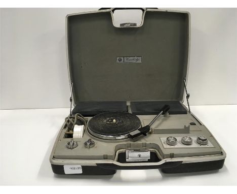 A Pye Cambridge portable record player and radio.