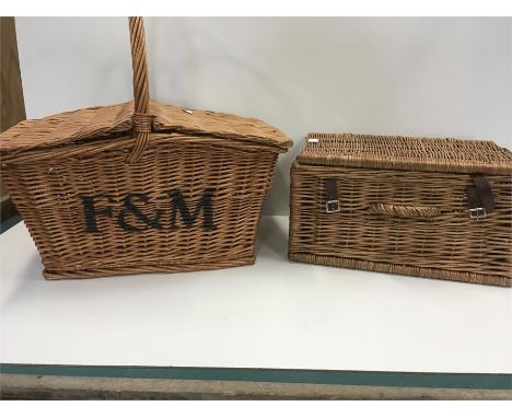 A F&M picnic basket  together with a picnic hamper.