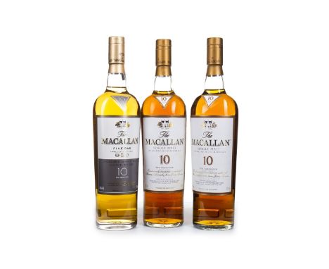 MACALLAN 10 YEARS OLD (2) Single Malt Scotch Whisky Matured exclusively in sherry casks. 700ml, 40% volume, in carton. MACALL