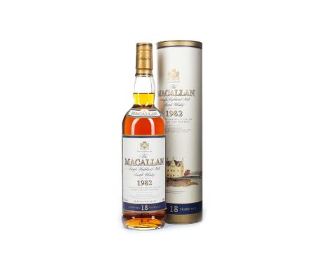 MACALLAN 1982 18 YEARS OLD Single Malt Scotch Whisky Matured in sherry casks. 700ml, 43% volume, in tube.