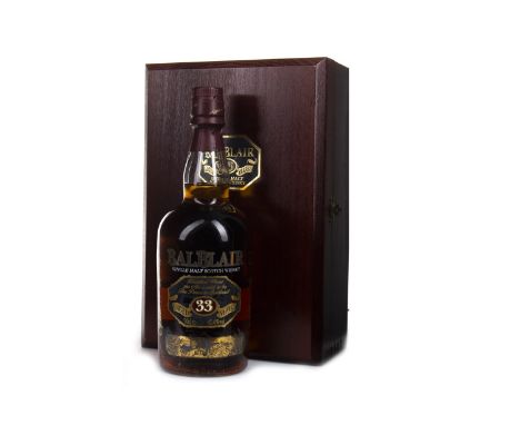 BALBLAIR 33 YEARS OLD Single Malt Scotch Whisky Bottled in 2000, bottle no. 986. 70cl, 45.4% volume, in wooden presentation b