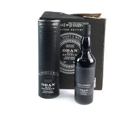 OBAN BAY RESERVE - GAME OF THRONES 'THE NIGHT'S WATCH' (6) Single Malt Scotch Whisky 700ml, 43% volume, in tubes and original