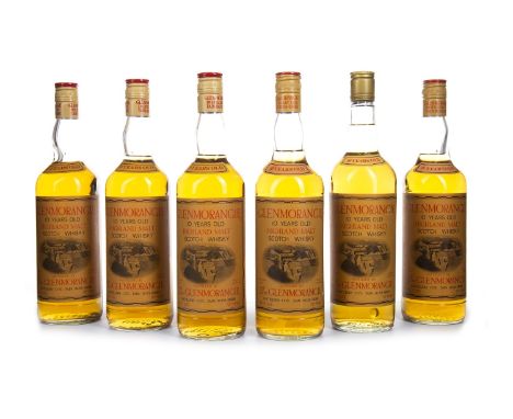 GLENMORANGIE 10 YEARS OLD 26 2/3 FL.OZ (6) Single Malt Scotch Whisky 26 2/3 fl.oz, 70° proof. Six bottles.