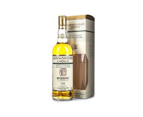 BENRINNES 1974 CONNOISSEURS CHOICE Single Malt Scotch Whisky Bottled 2007. 70cl, 43% volume, in carton.
