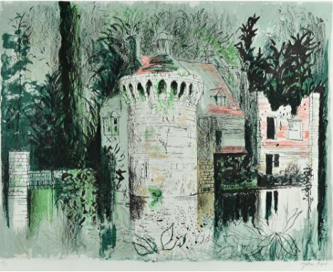 John Piper (1903-1992), Scotney Castle, Kent, colour print, signed and numbered 105/120, 43.5cm x 56.5cm. DDS Illustrated. 