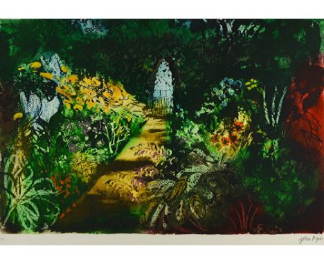 John Piper (1903-1992), Summer garden, Fawley Bottom, colour print, signed and numbered 42/85, 38cm x 56.5cm. DDS Illustrated