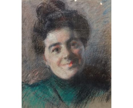 Jean Francois Baudoin (1870-1961), Portrait of the artist's wife, pastel, 38.5cm x 31.5cm. DDS