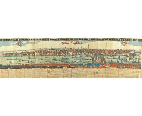 Frederick DE WIT: Londinium Florentissima Britanniae Urbs, Emporiumque Toto Orbe Celeberrimum. copper engraved and hand-colou