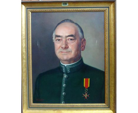 Anthony Harper (20th century), Portrait of Joseph Gates, Vatican Order of St Gregory, oil on canvas, signed and dated 1972, 5
