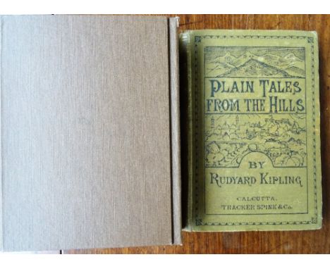 KIPLING  (Rudyard)  Plain Tales from the Hills, First Edition, original picture cloth,  later slip case, Calcutta, Thacker, S